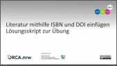 thumbnail of medium Zotero: Übung: Literatur über ISBN einfügen
