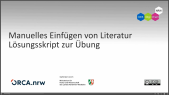 thumbnail of medium Zotero: Übung: Manuelles Einfügen von Literatur